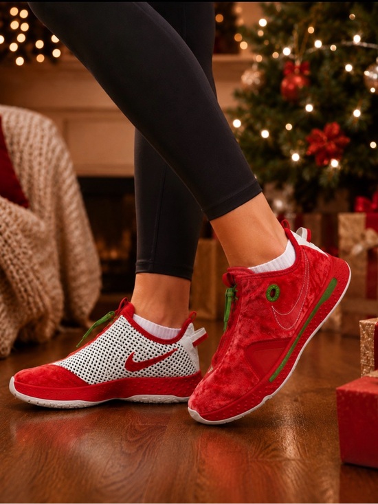 Nike Shoes - Nike Air PG 4 Christmas Edition Men's Sneakers Red Green Size 8 CD5079-602.